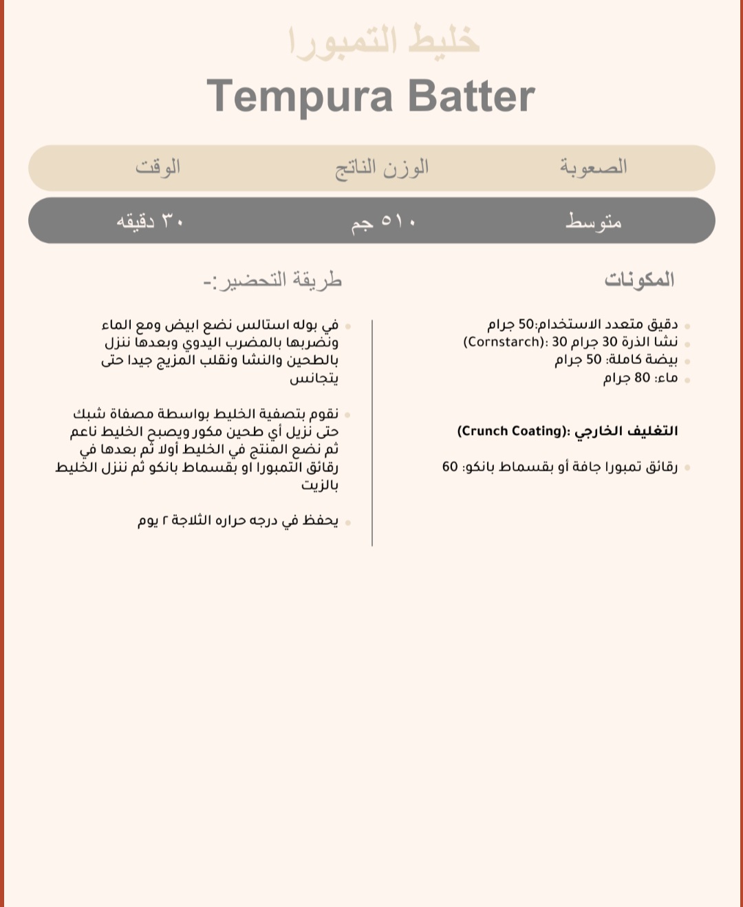 كتيب الوصفات المنتجات